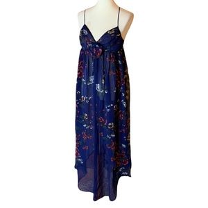 Vintage Victoria’s Secret Gold label blue floral lingerie / gown Size medium